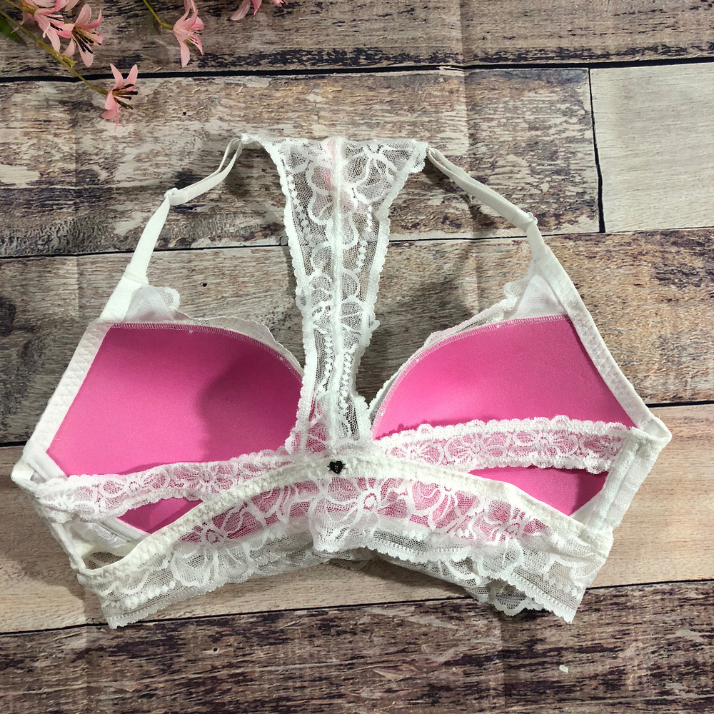 PINK VS Push-Up Racerback Bra - White - Picture 2 of 4